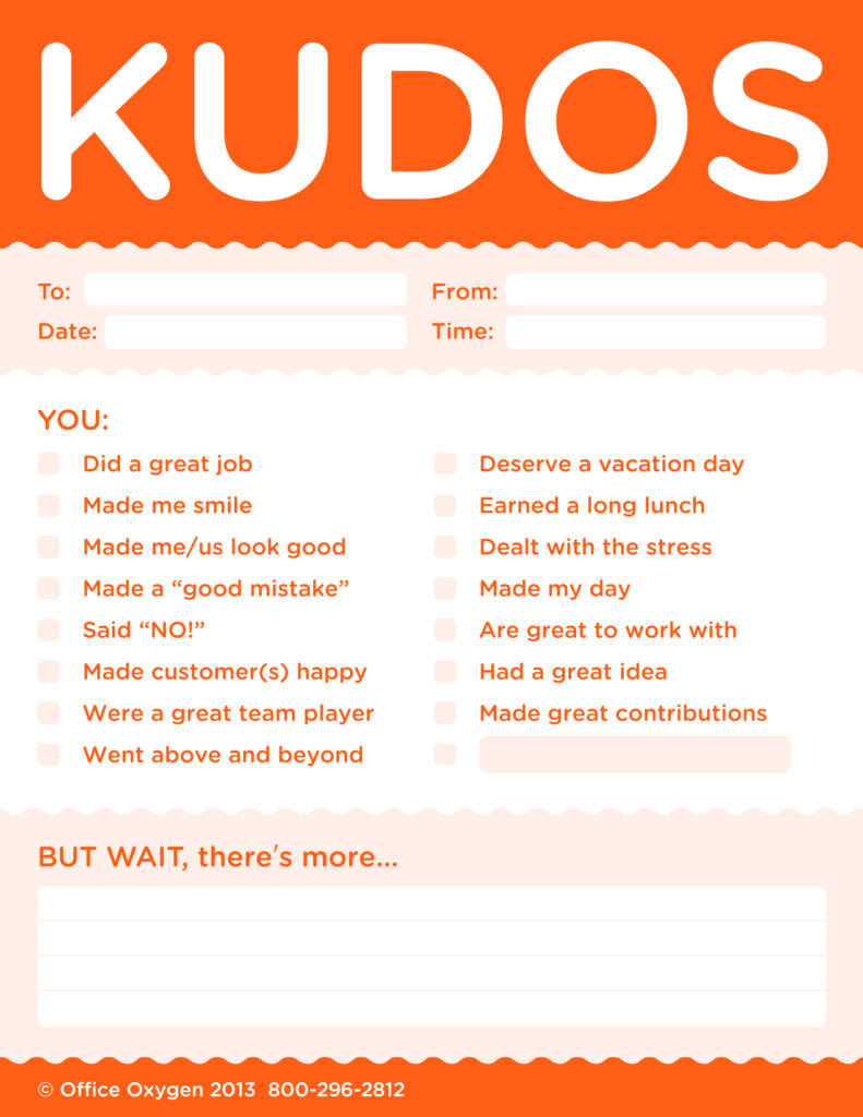 Kudos Notepad Kudos For Work Appreciation Notepad TeamBonding